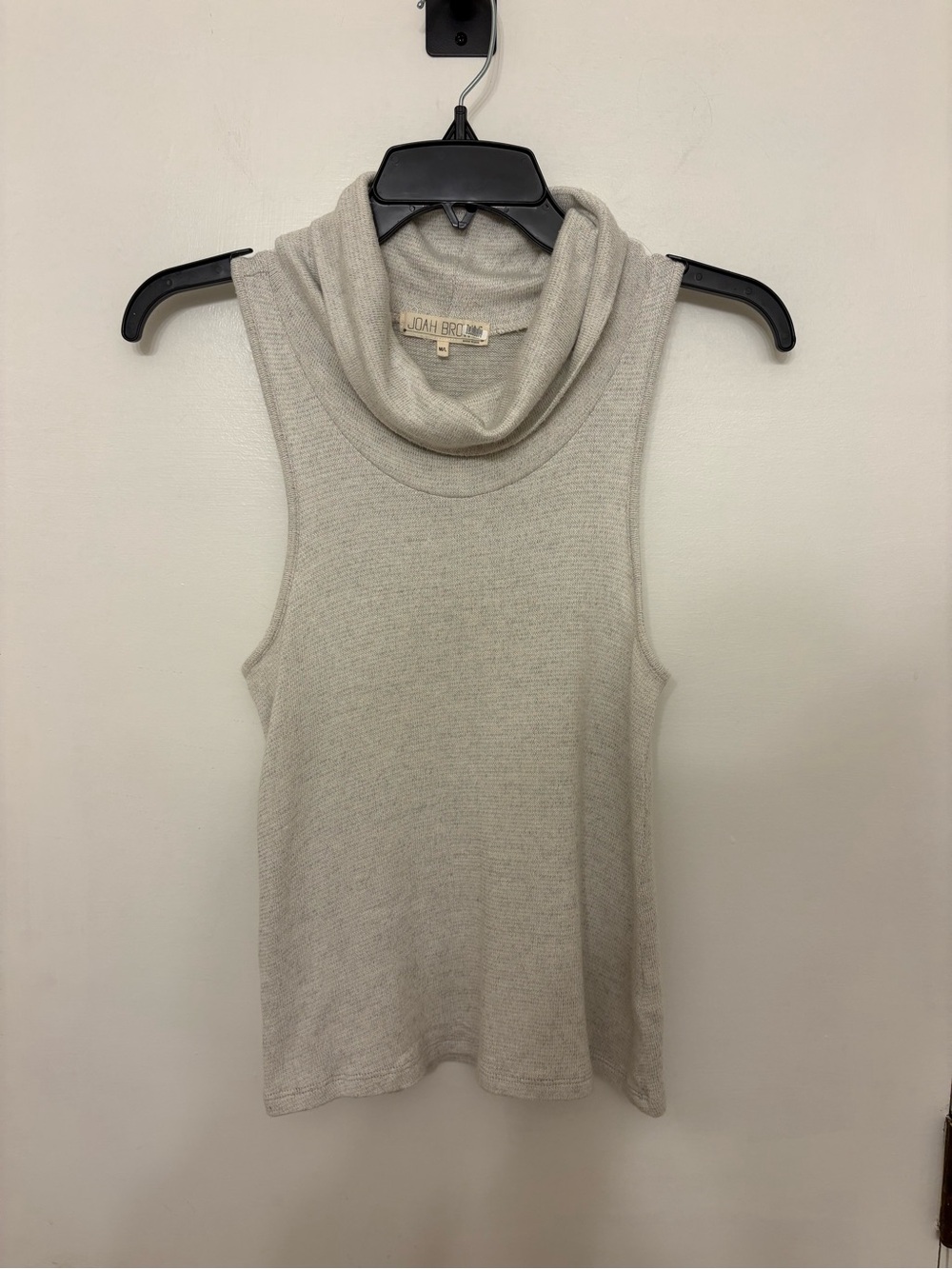 Joah Brown Cowl Neck Sleeveless Top Heather Gray Knit M/L